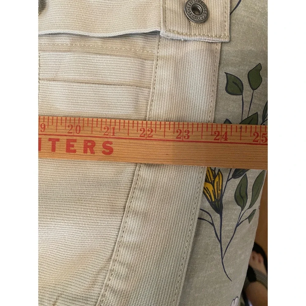 Levis Trucker Jacket Mens XS Beige Bedford Cord Type 1 Cinch Back Pleated Sand - Picture 9 of 11